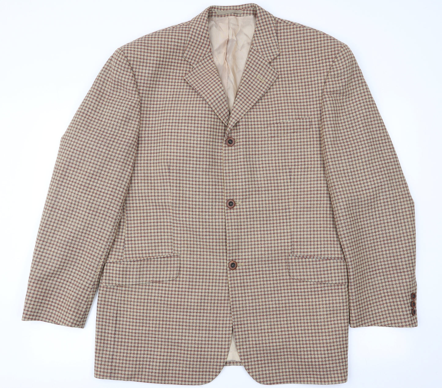 REMUS Mens Brown Check  Jacket Blazer Size 42