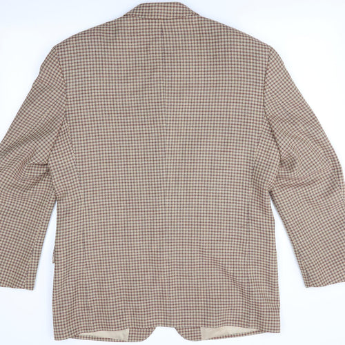 REMUS Mens Brown Check  Jacket Blazer Size 42