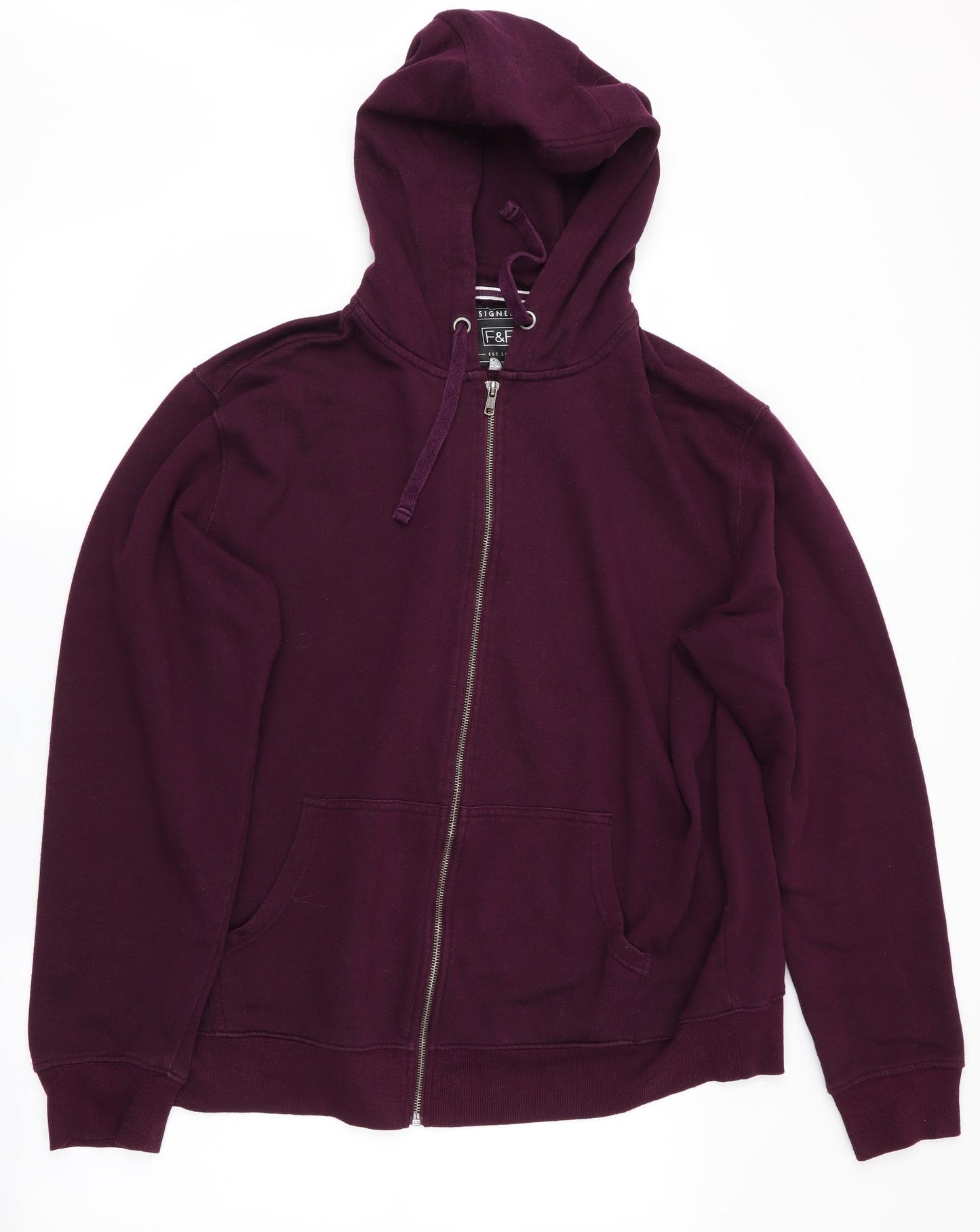 Florence and Fred Mens Purple   Full Zip Hoodie Size XL