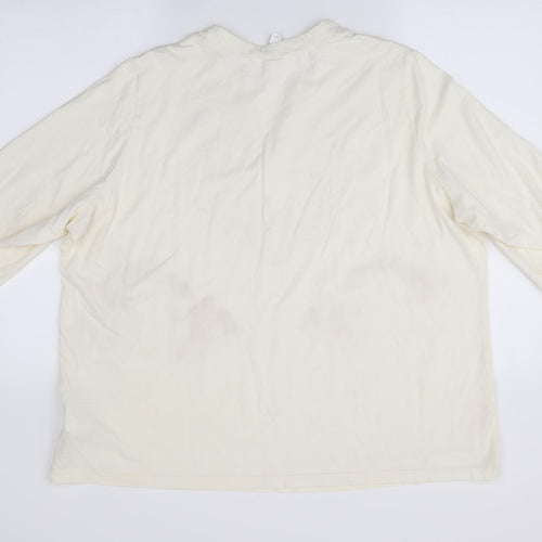 Preworn Womens Ivory   Tunic Blouse Size 24  - Beaded Neck Detail