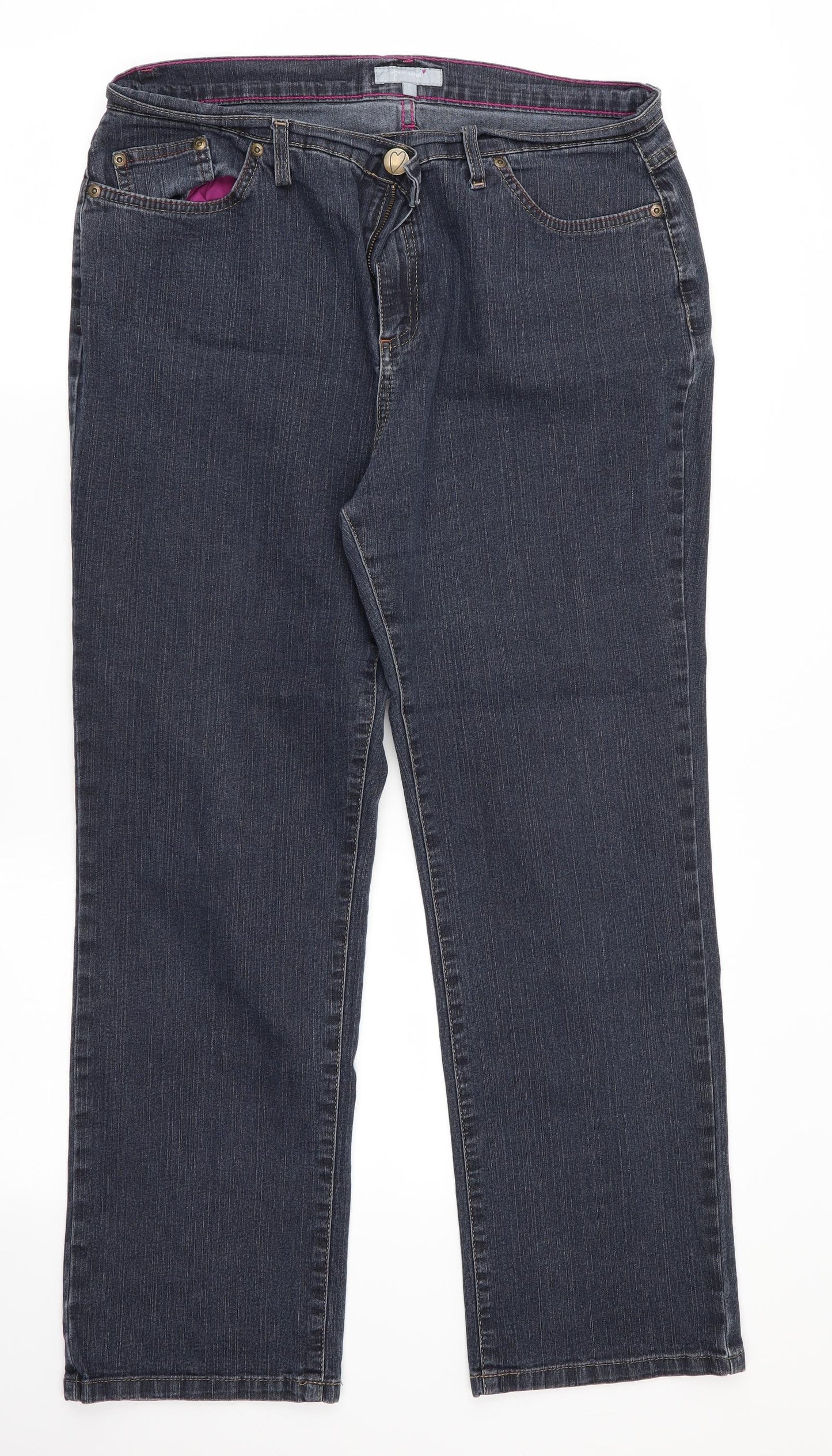 Per Una Womens Blue   Straight Jeans Size 16 L27 in - Soft Denim