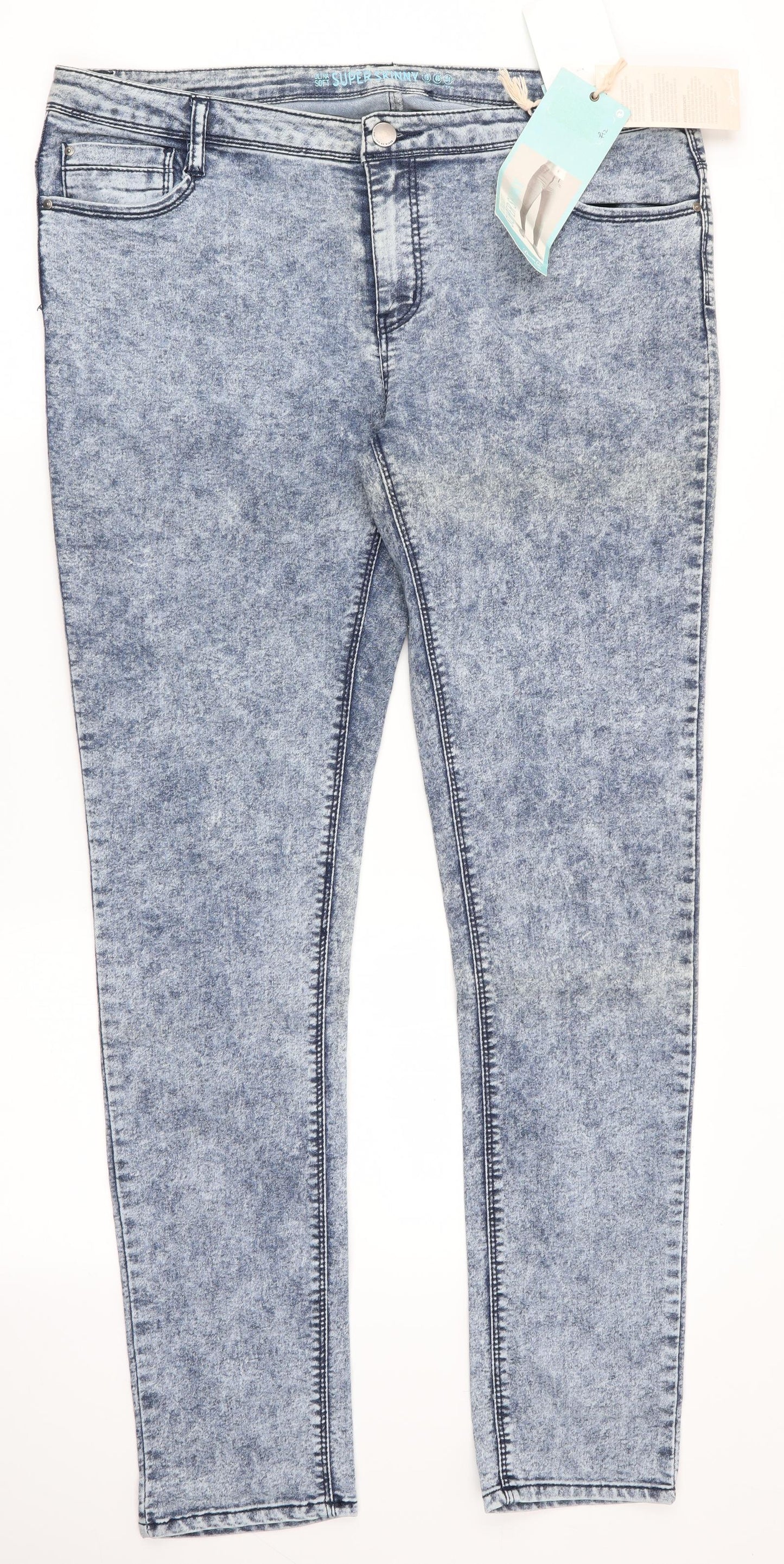 Denim Co Womens Blue   Jegging Jeans Size 18 L31 in - Ultra soft Super Skinny