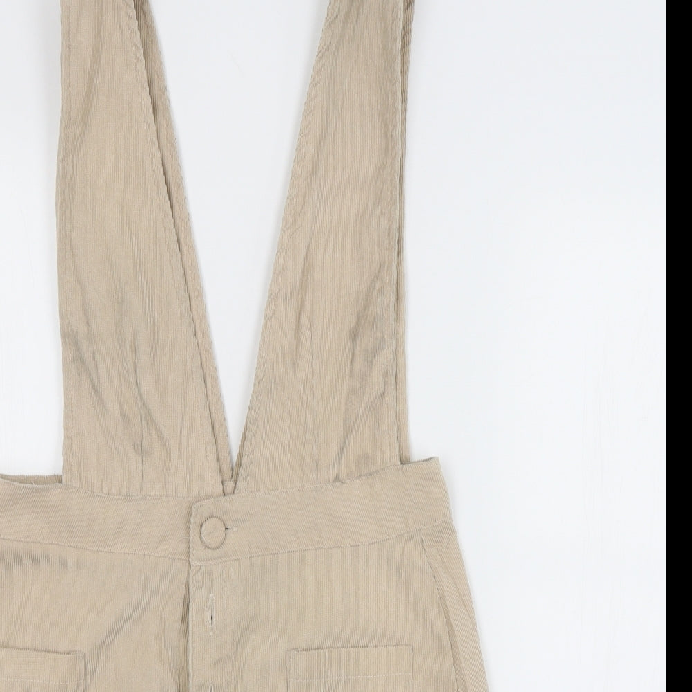 Nasty Gal Womens Beige   Dungaree One-Piece Size 12