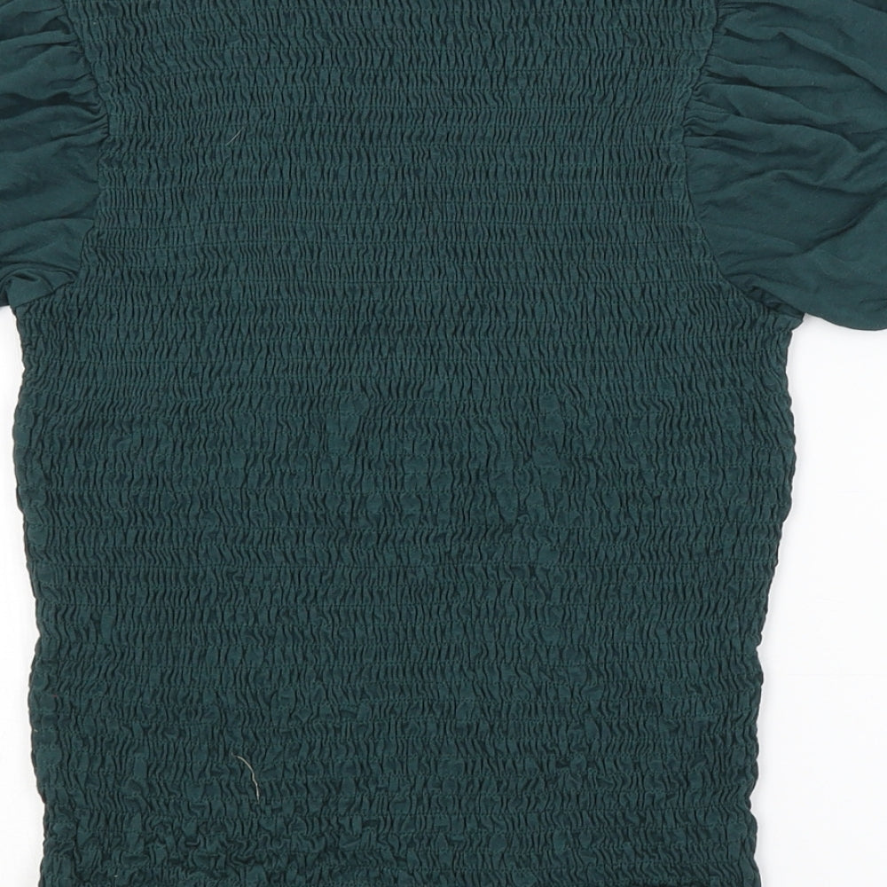 Select Womens Green   Basic Blouse Size M