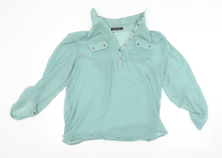 Atmosphere Womens Green   Basic Button-Up Size 12