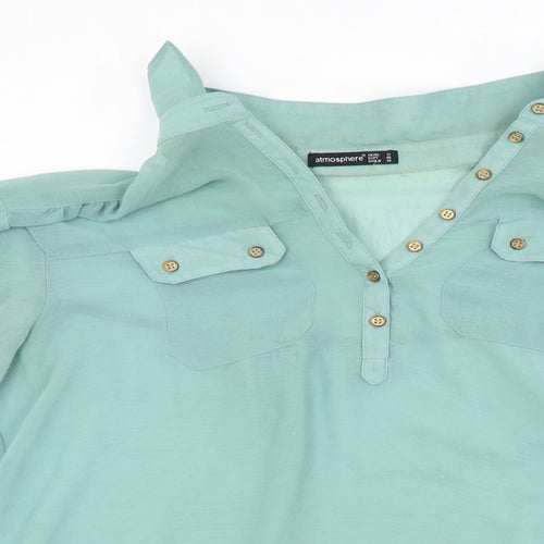 Atmosphere Womens Green   Basic Button-Up Size 12
