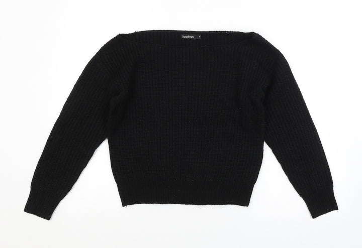 Boohoo Womens Black Pullover Jumper Size M