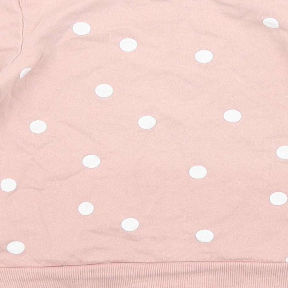 H&M Girls Pink Spotted  Pullover Jumper Size 18-24 Months