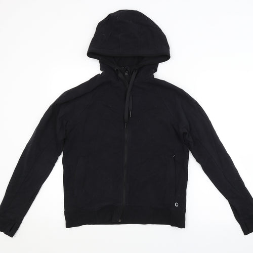 M&S Womens Black   Full Zip Hoodie Size 12