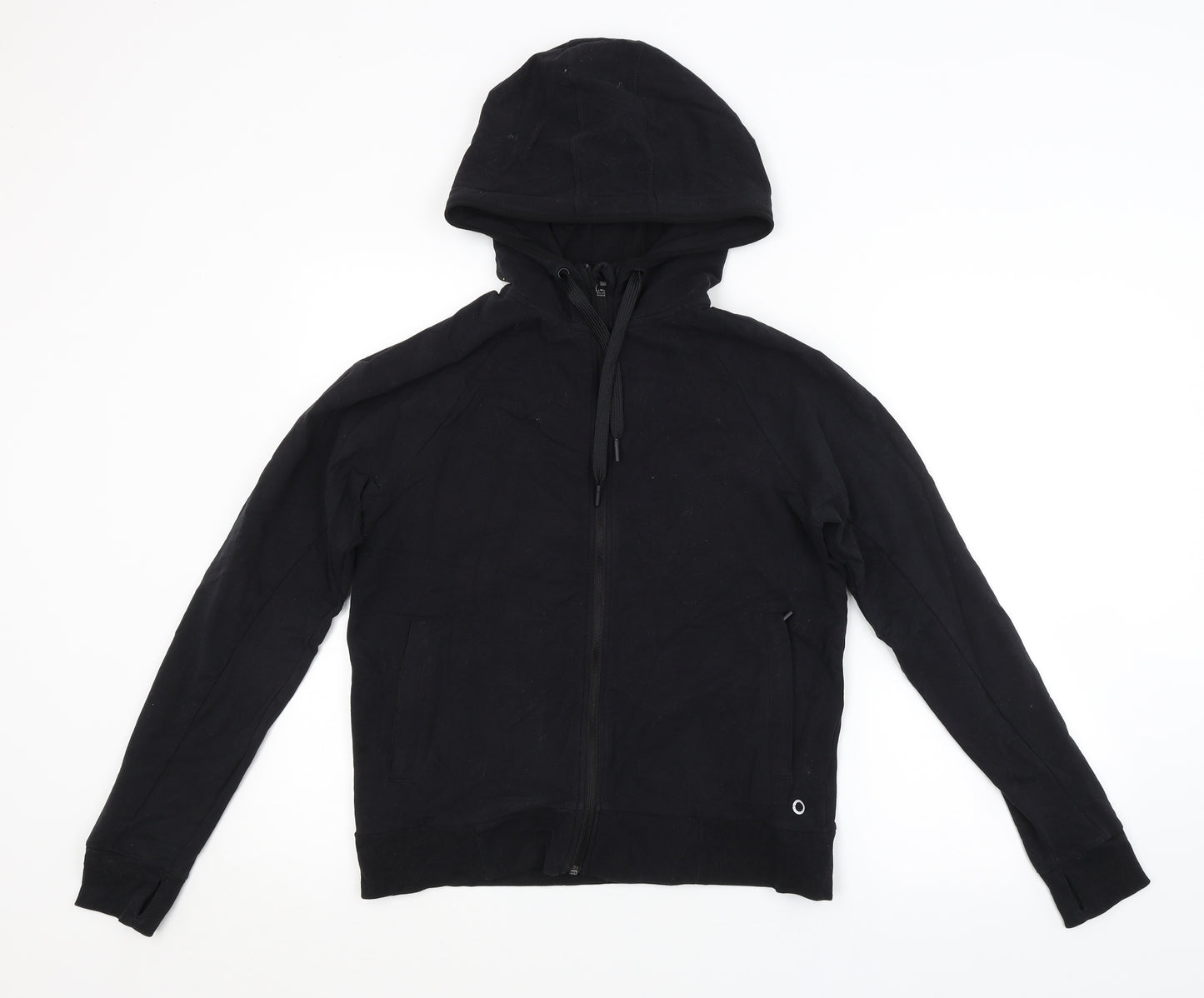 M&S Womens Black   Full Zip Hoodie Size 12
