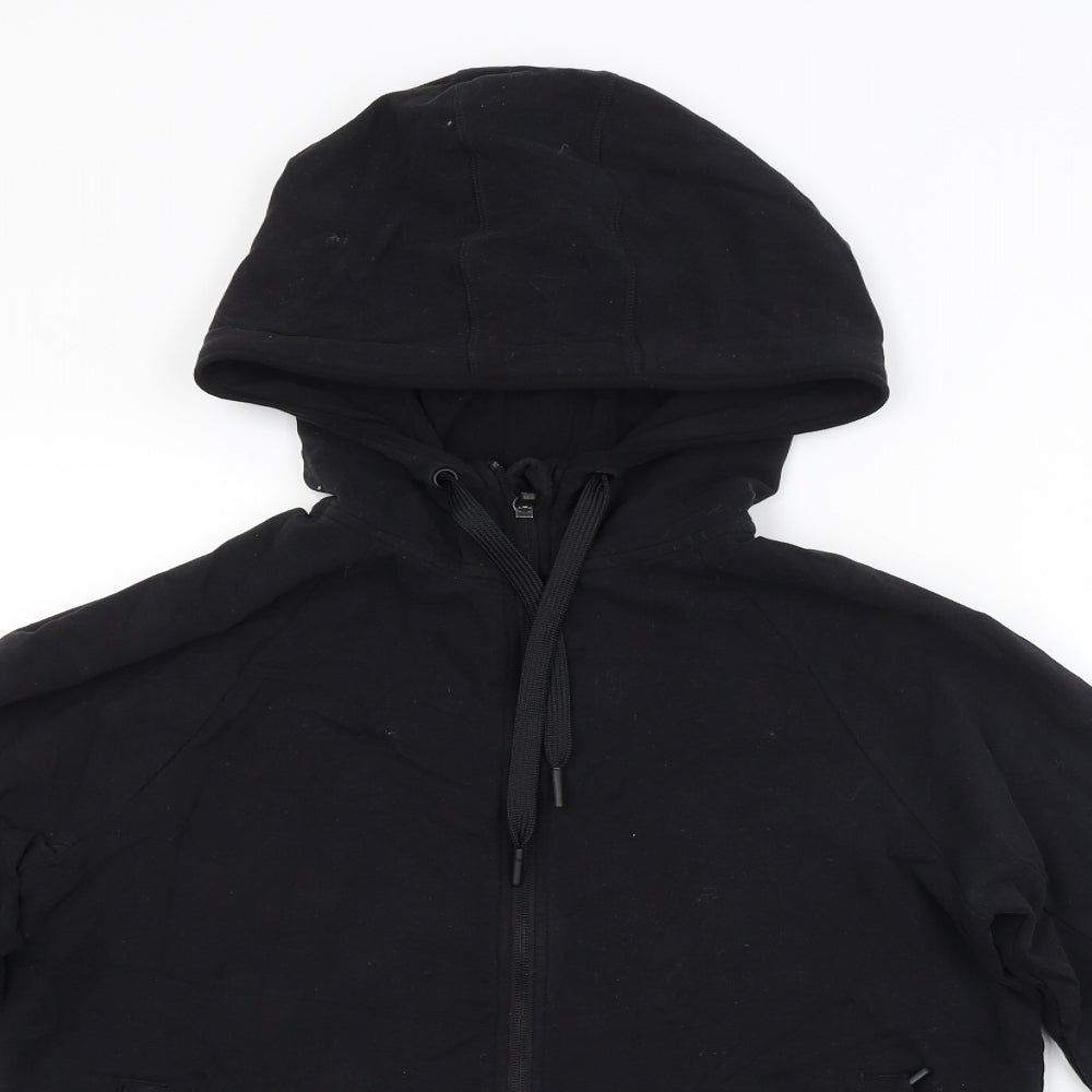 M&S Womens Black   Full Zip Hoodie Size 12