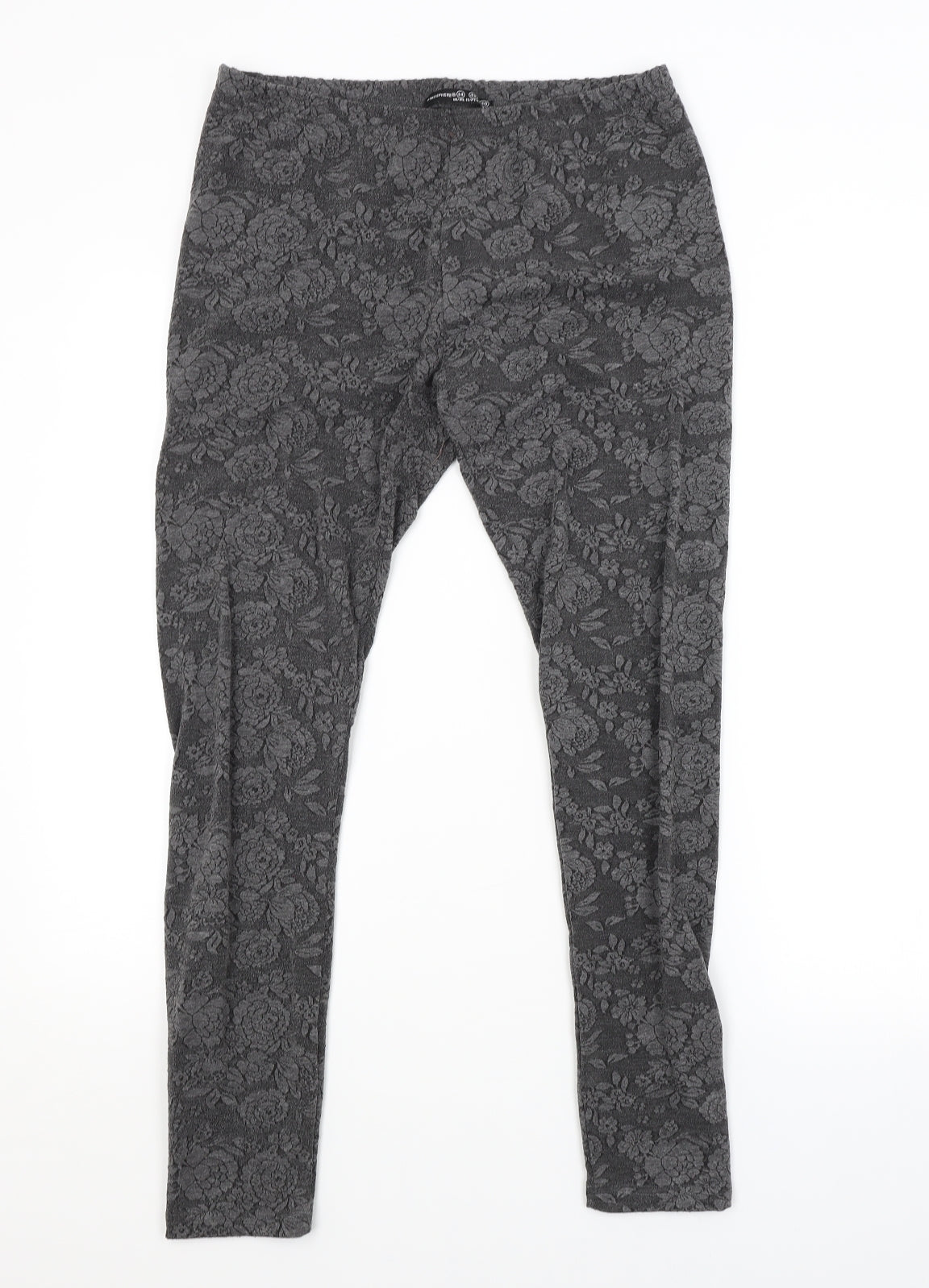 Atmosphere Womens Grey Floral  Jogger Leggings Size 14 L28 in