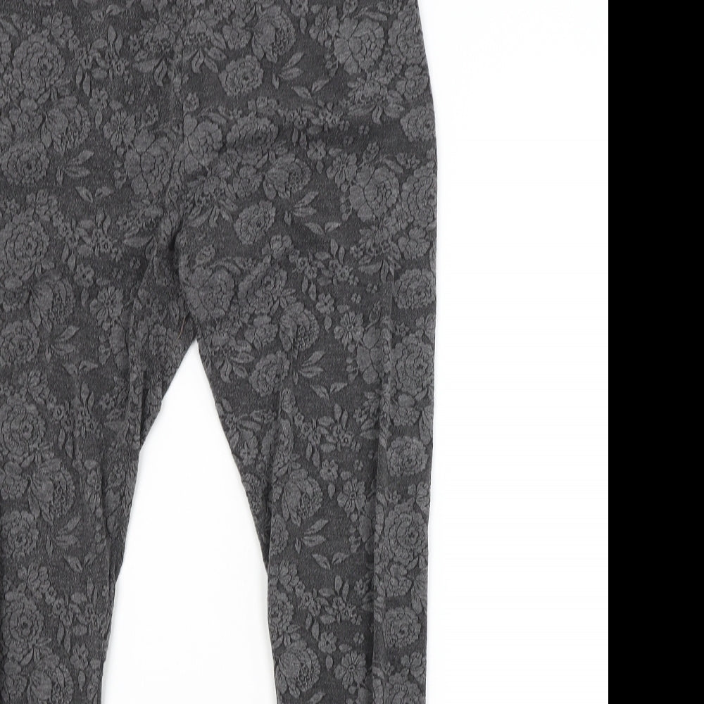 Atmosphere Womens Grey Floral  Jogger Leggings Size 14 L28 in