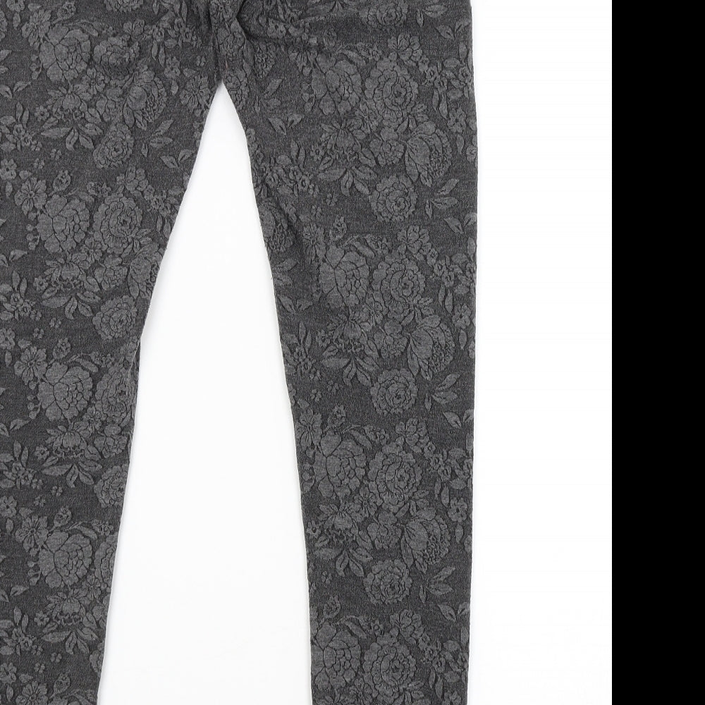 Atmosphere Womens Grey Floral  Jogger Leggings Size 14 L28 in