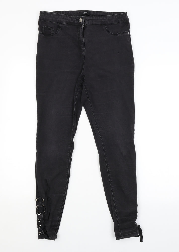 /DENIM Womens Grey Jegging Jeans Size 14 L26 in