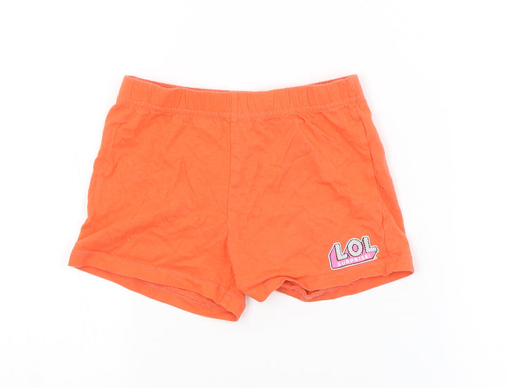 Preworn Girls Red Sweat Shorts Size 5-6 Years