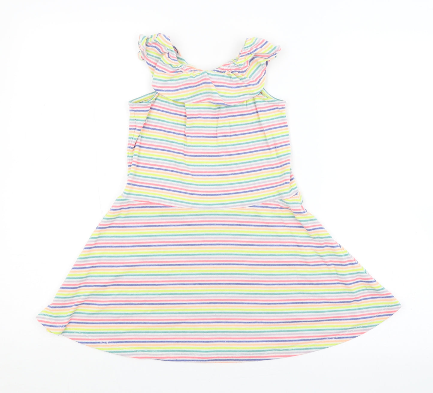 TU Girls Multicoloured Striped  A-Line  Size 6 Years
