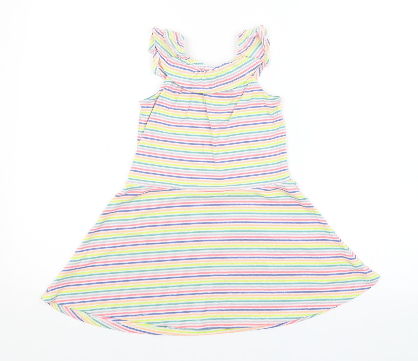 TU Girls Multicoloured Striped  A-Line  Size 6 Years