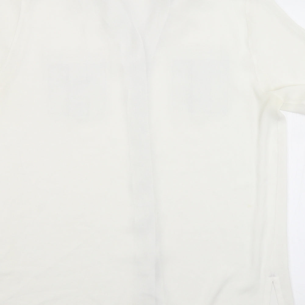 M&S Womens White   Basic Button-Up Size 14