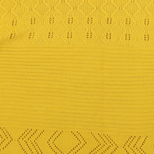Pulse Womens Yellow Argyle/Diamond  Pullover Jumper Size M