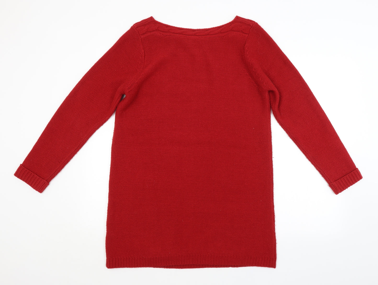 BHS Womens Red Argyle/Diamond  Pullover Jumper Size 14