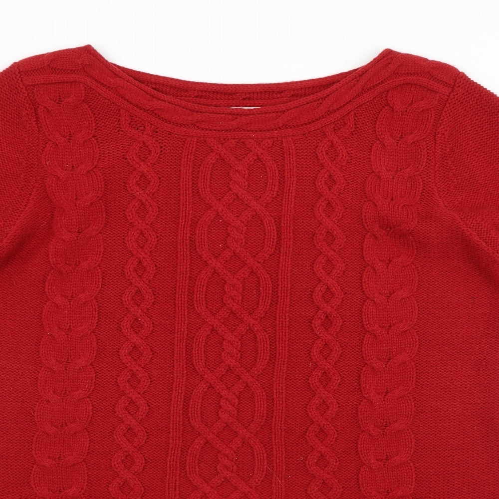 BHS Womens Red Argyle/Diamond  Pullover Jumper Size 14