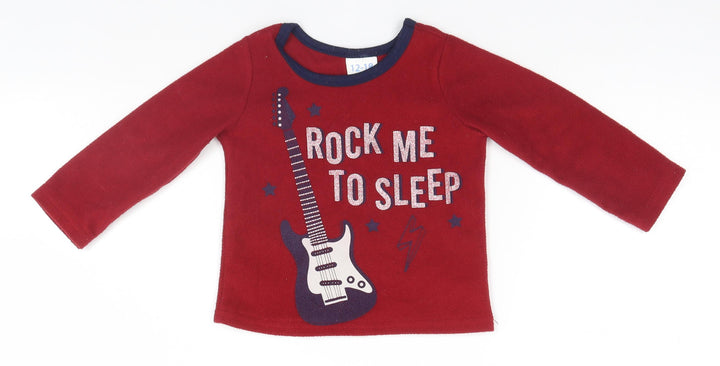 Cuddlesome Baby Red Basic T-Shirt Size 12-18 Months - Rock me to Sleep