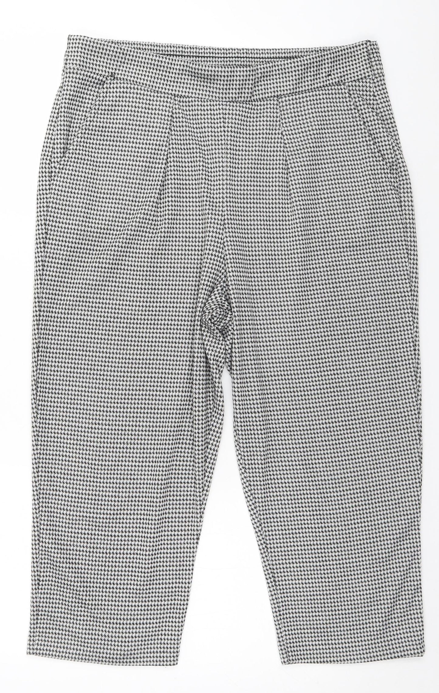 Image Womens White Houndstooth  Trousers  Size 40 L20 in