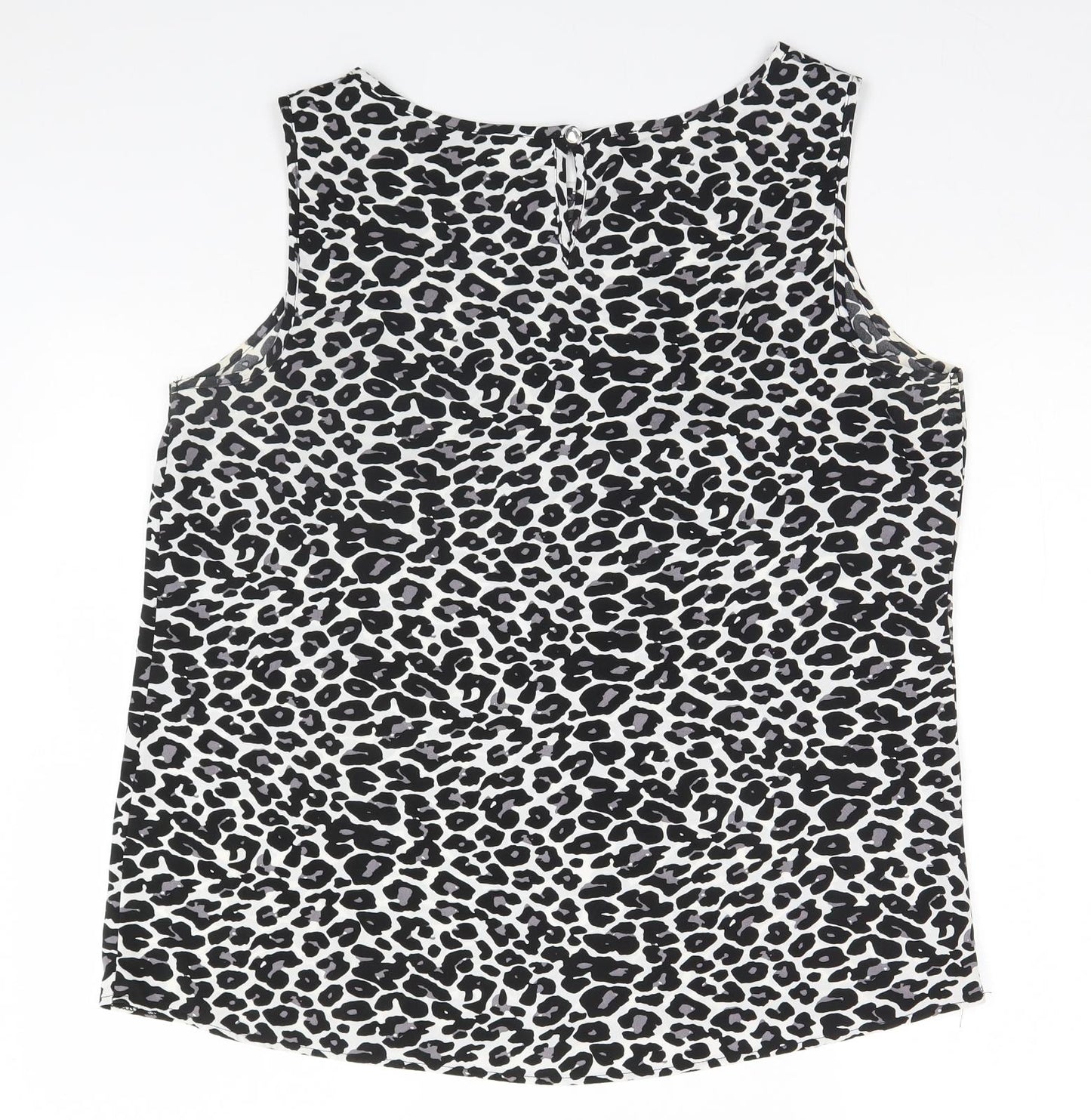 Miladys Womens White Animal Print  Basic Tank Size 16