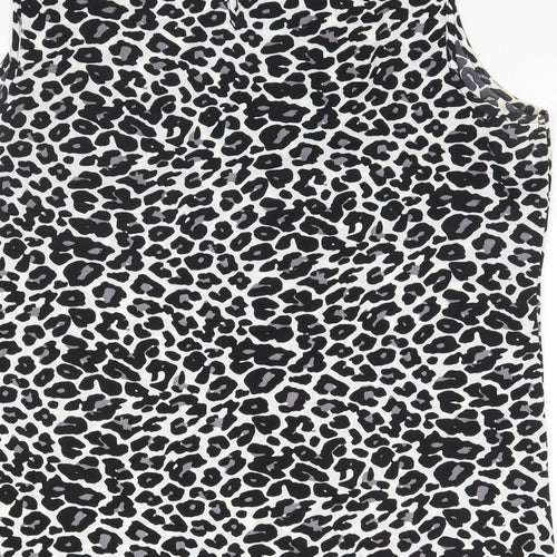 Miladys Womens White Animal Print  Basic Tank Size 16