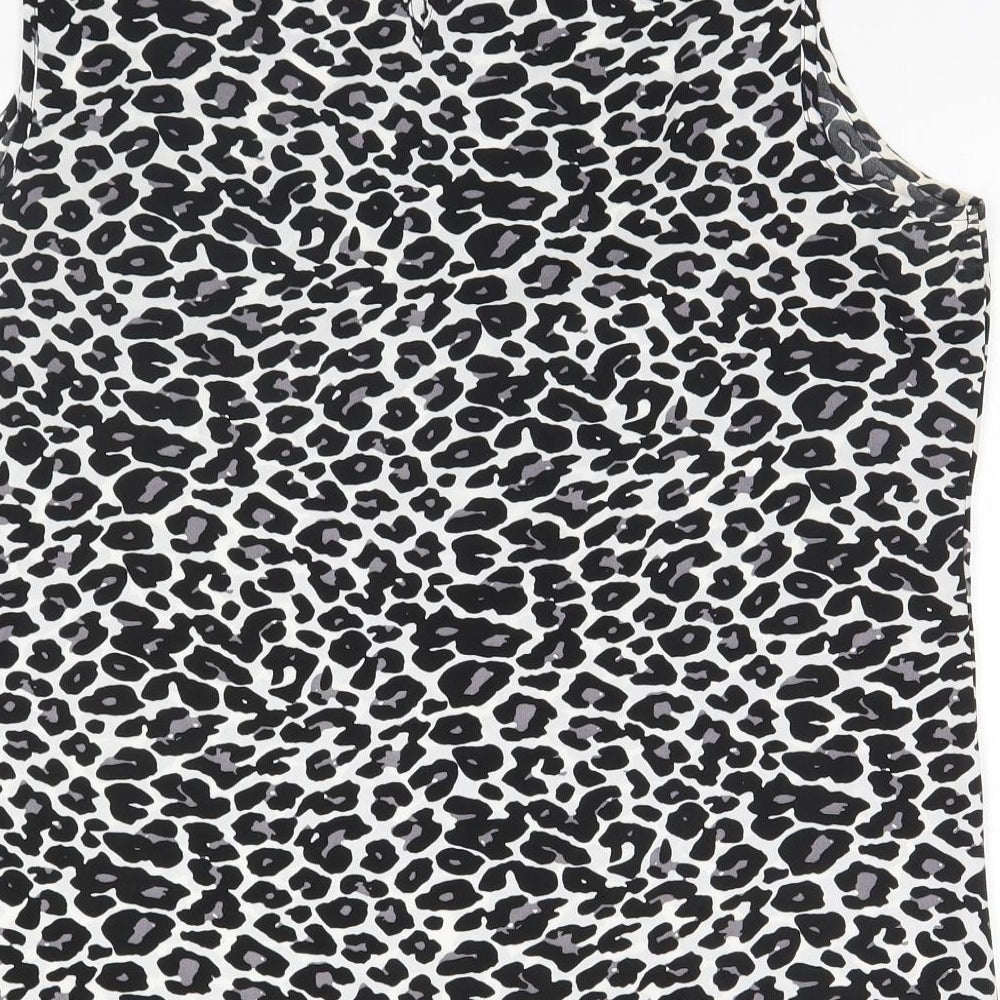 Miladys Womens White Animal Print  Basic Tank Size 16
