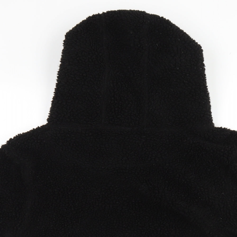 Night Addict Mens Black   Henley Hoodie Size M