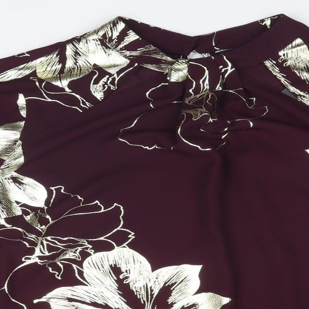 Dorothy Perkins Womens Red Floral  Basic Blouse Size 12