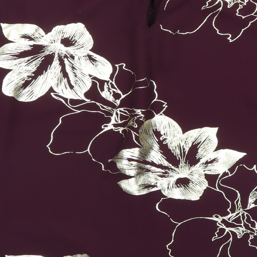 Dorothy Perkins Womens Red Floral  Basic Blouse Size 12