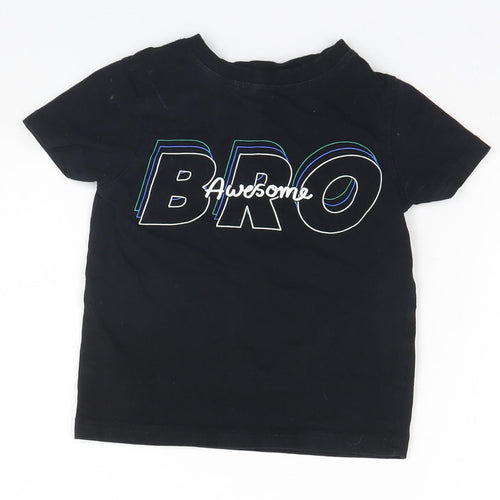 George Boys Black   Basic T-Shirt Size 2-3 Years  - Awesome Bro
