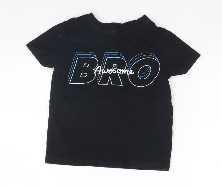 George Boys Black Basic T-Shirt Size 2-3 Years - Awesome Bro