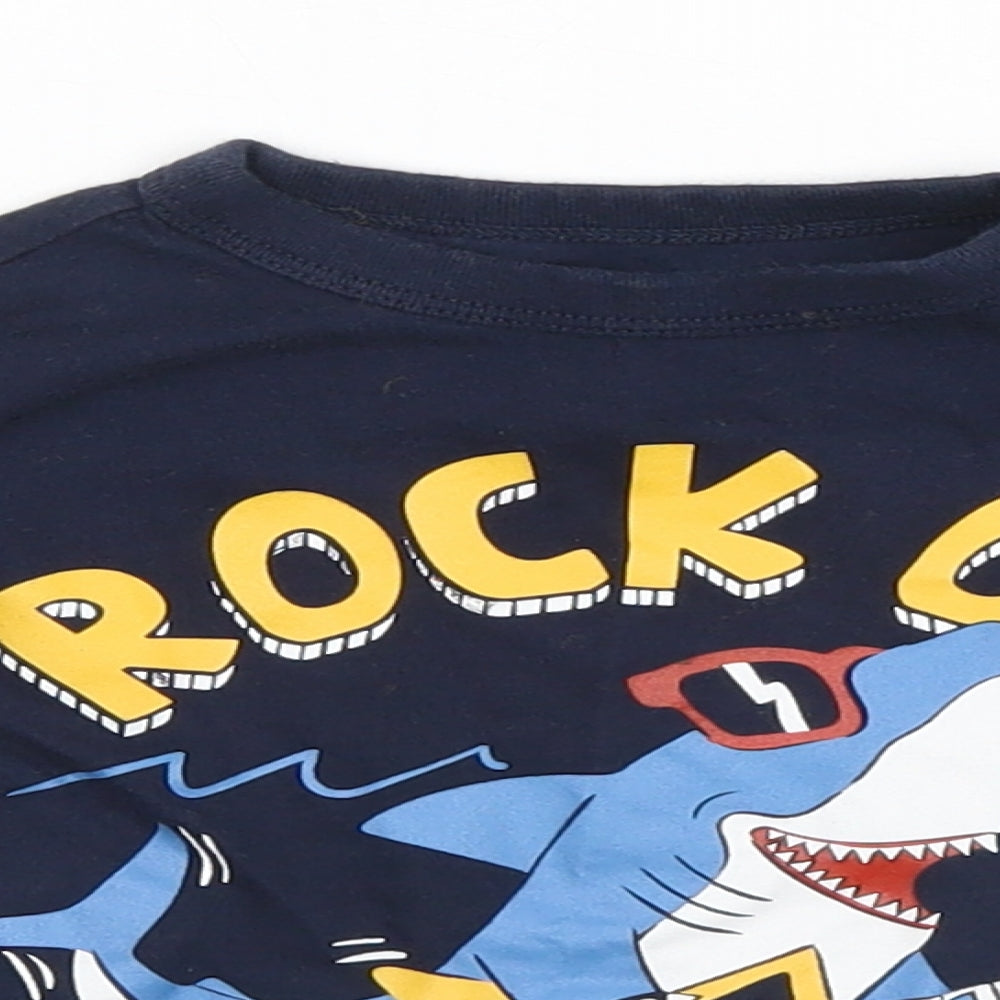 Gap Boys Blue   Basic T-Shirt Size 2 Years  - Rock On, Shark