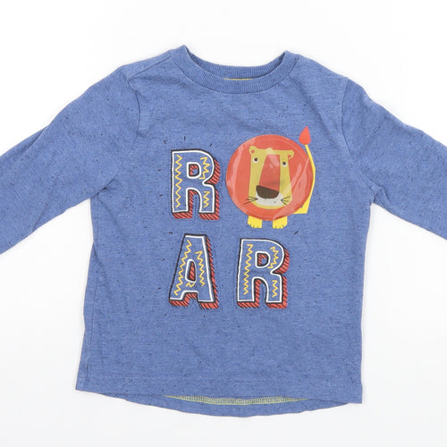F&F Boys Blue   Basic T-Shirt Size 2-3 Years  - Lion, Roar