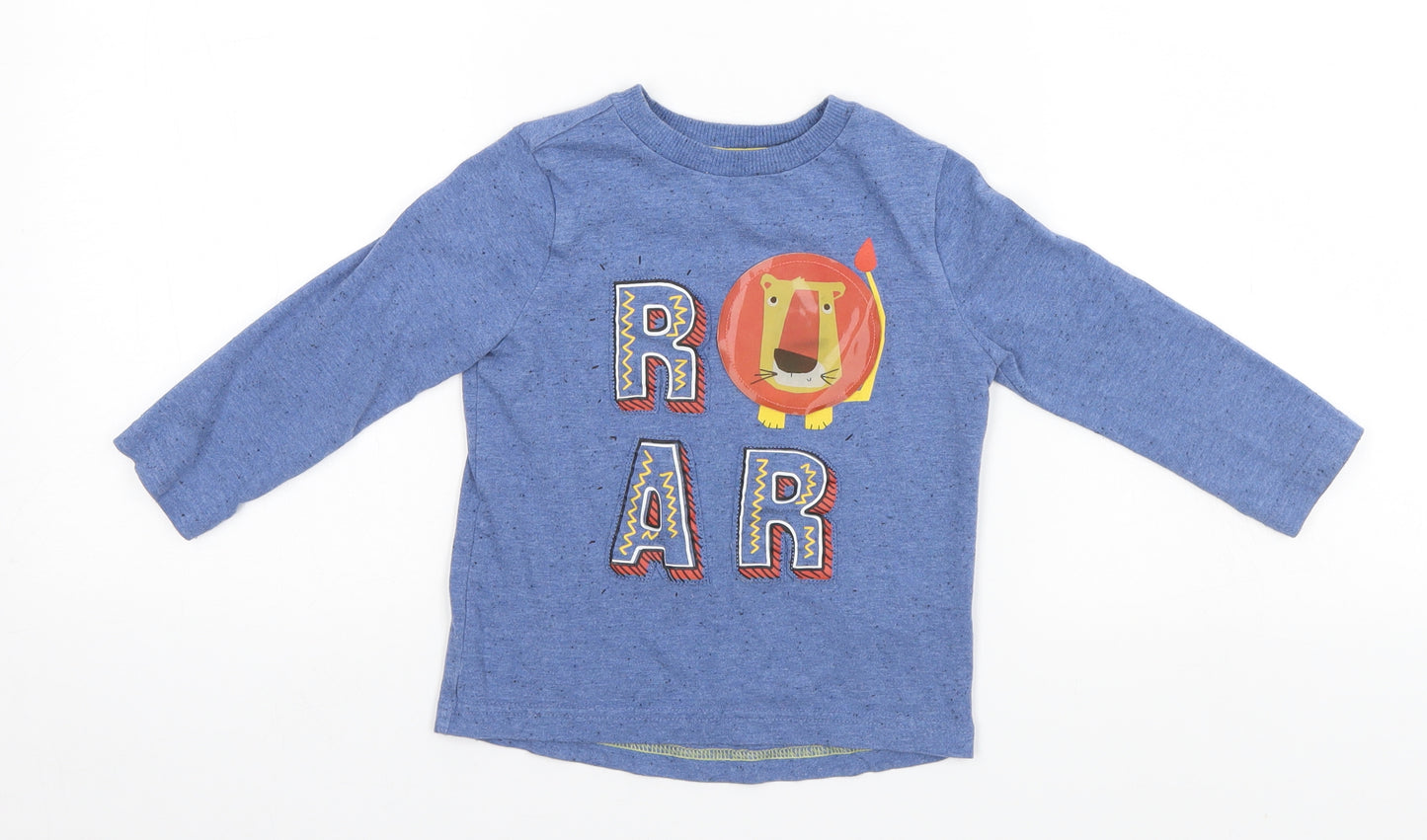 F&F Boys Blue   Basic T-Shirt Size 2-3 Years  - Lion, Roar