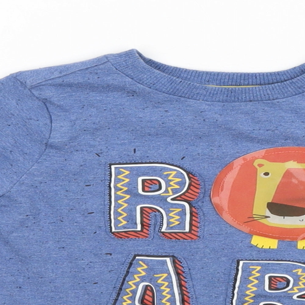 F&F Boys Blue   Basic T-Shirt Size 2-3 Years  - Lion, Roar
