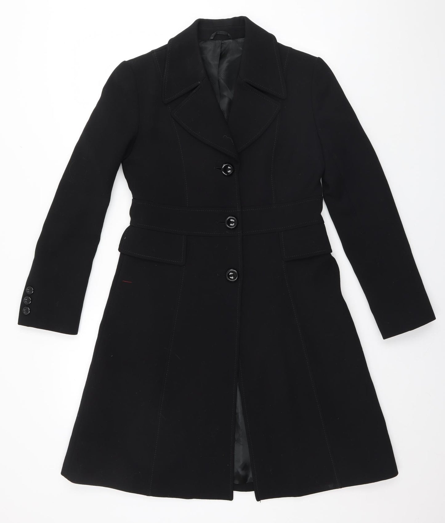 Hobbs Womens Black   Overcoat Coat Size 10
