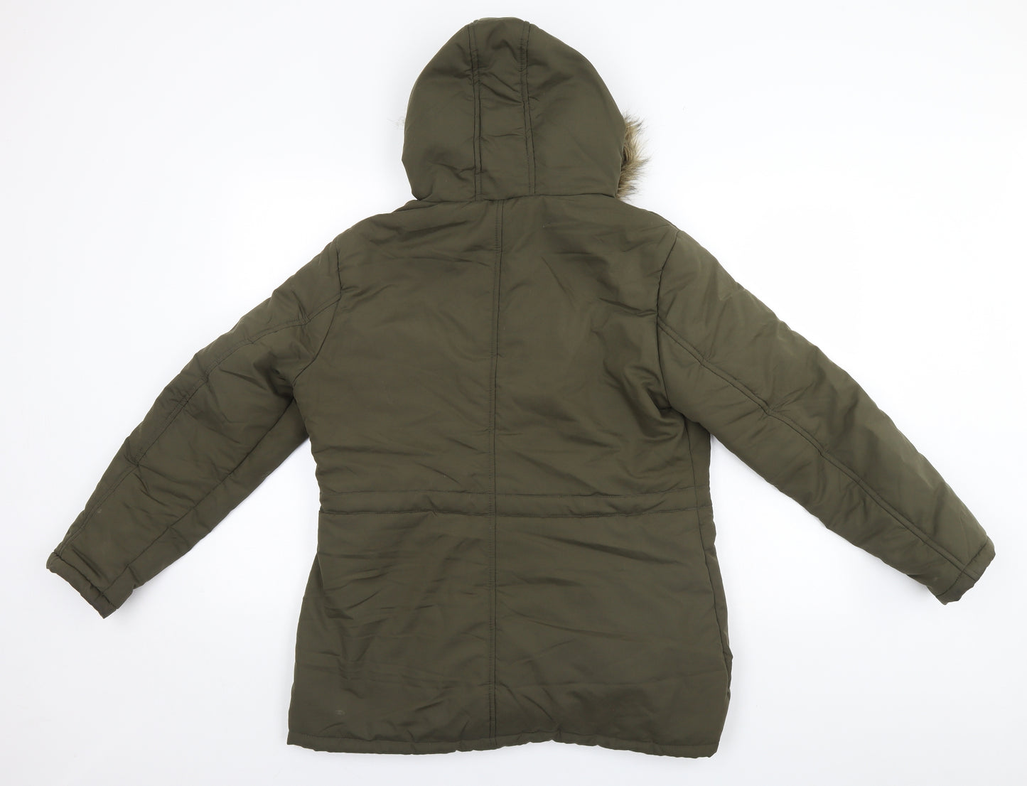 B. You Womens Brown   Parka Coat Size 12