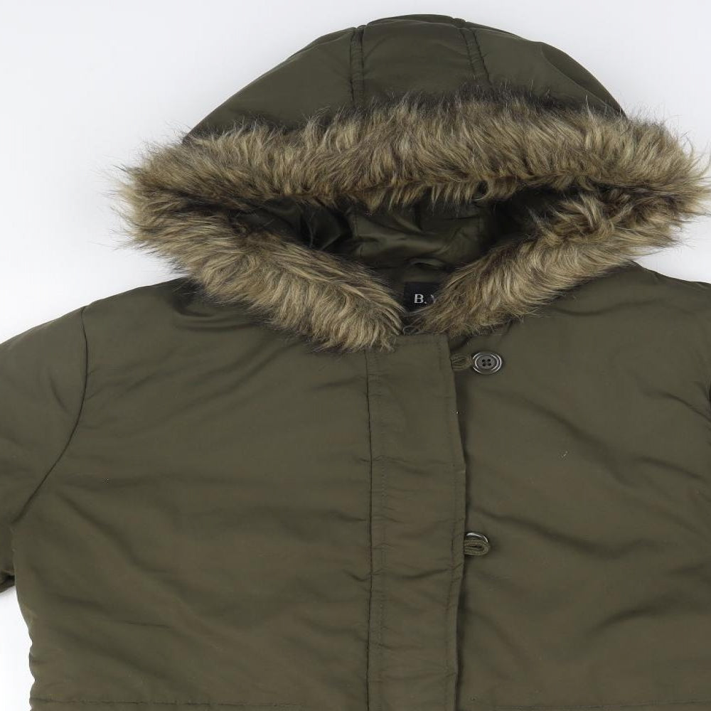 B. You Womens Brown   Parka Coat Size 12