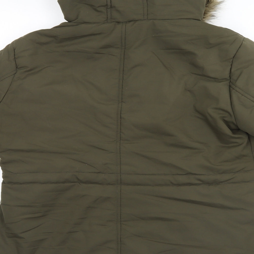B. You Womens Brown   Parka Coat Size 12