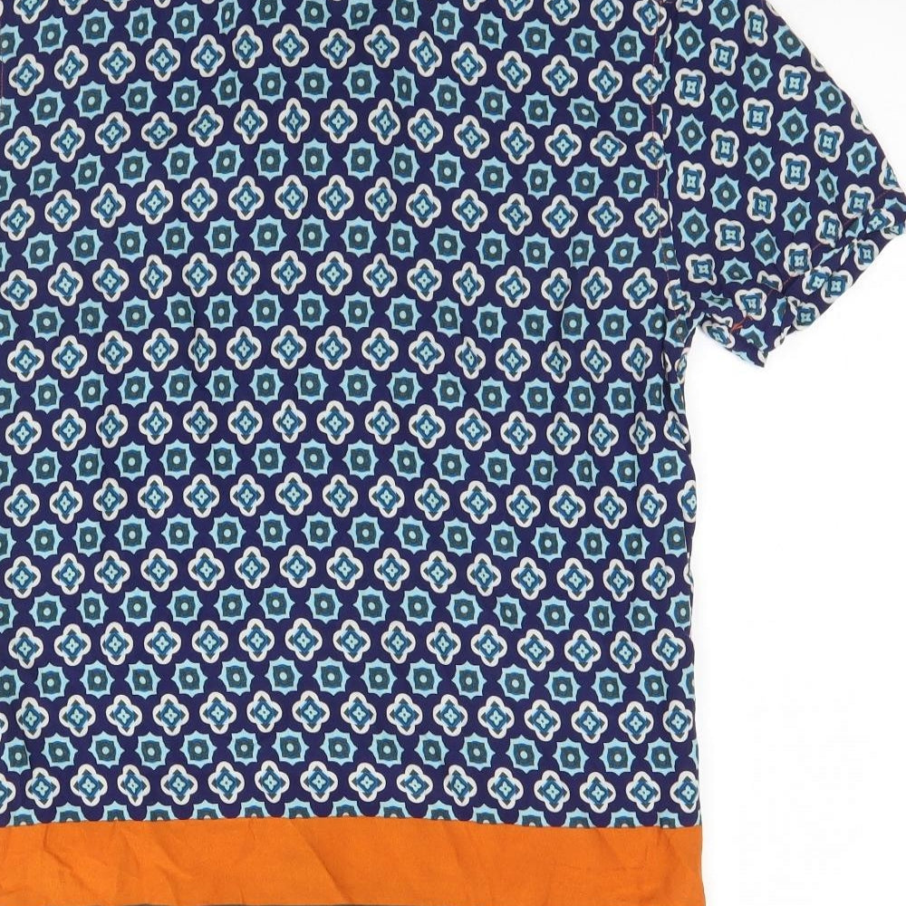 Primark Mens Blue Geometric   Button-Up Size XS