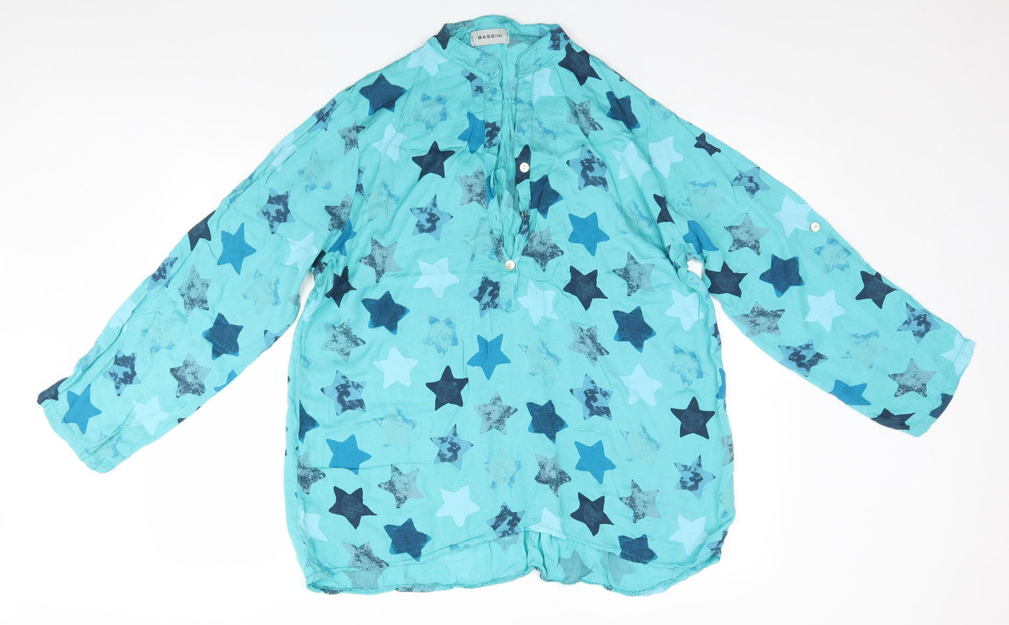 BASSINI Womens Green Geometric  Top Pyjama Top   - Stars