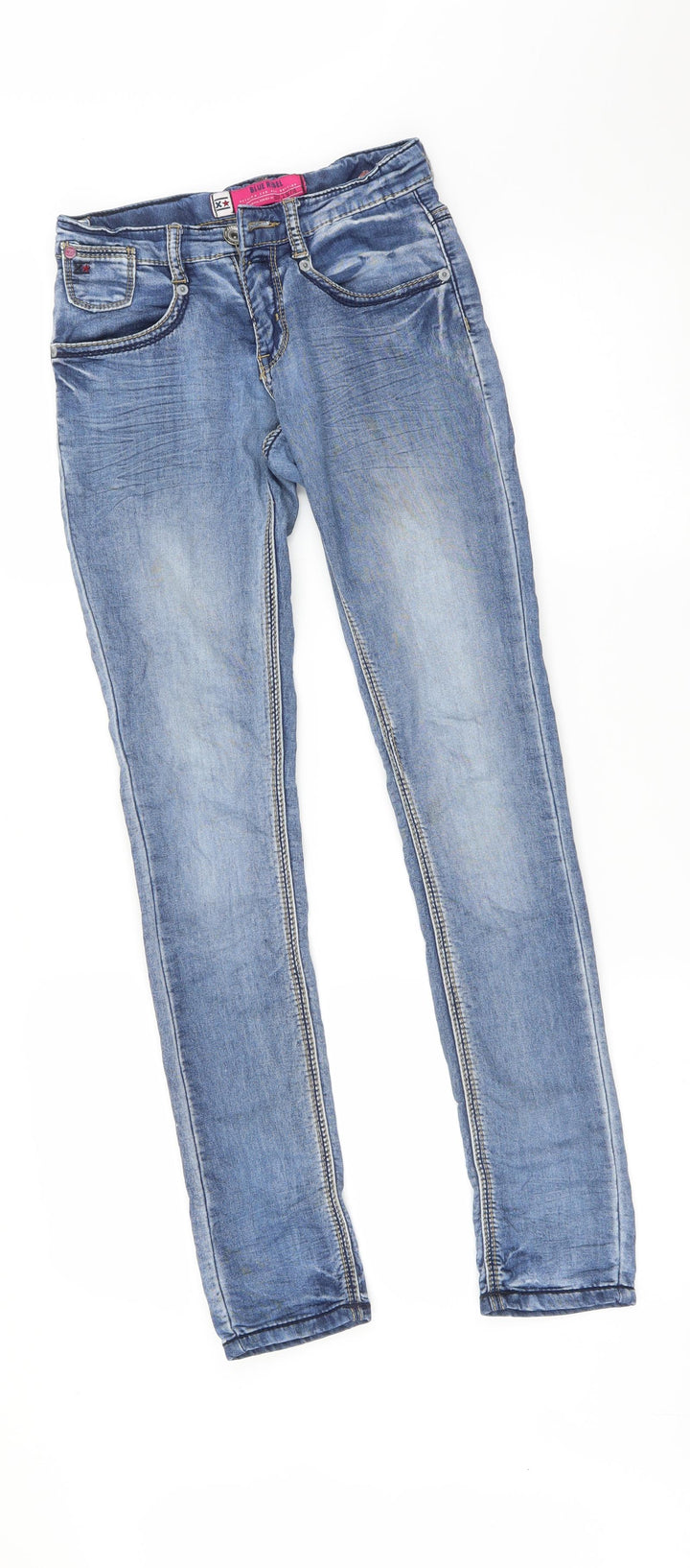 BLUE REBEL Womens Blue   Skinny Jeans Size 24 in L29 in