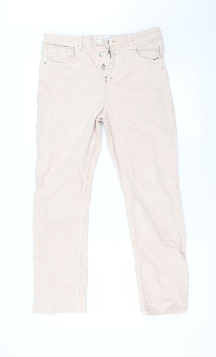 Zara Womens Pink Straight Jeans Size 10 L26 in
