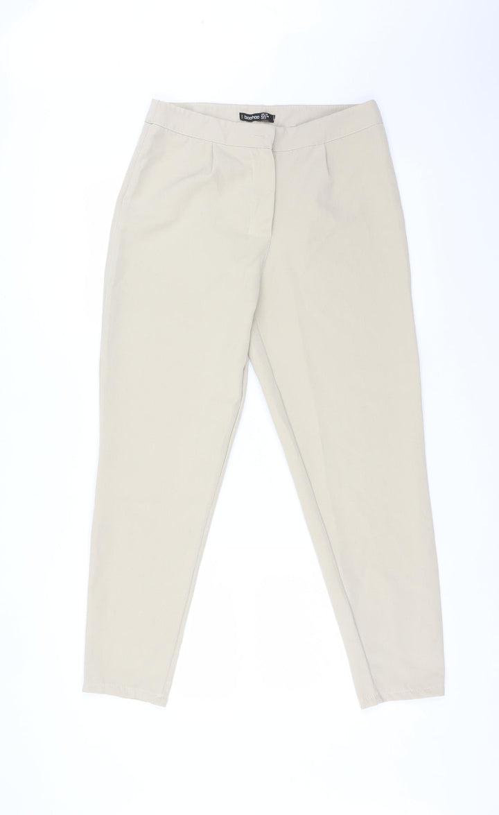 Boohoo Womens Beige   Trousers  Size 10 L26 in