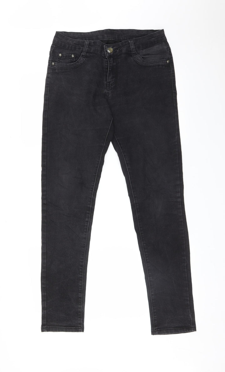 Preworn Womens Black Straight Jeans Size 28 L31 in